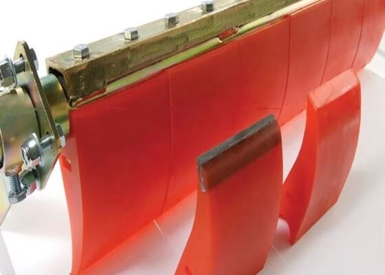 Polyurethane Primary Belt Cleaner Orange Blade Wear Resistant Mining Conveyor Part