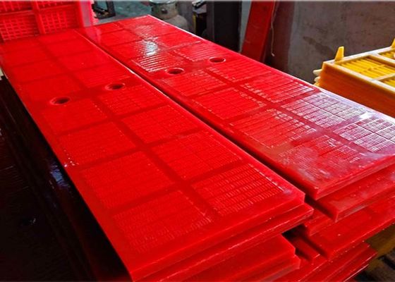 0.125mm aperture Red Polyurethane Dewatering Screen Panel with Rose Nail Connection