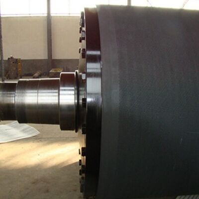Rubber Covered Grooved Press Roll for Press Section in Paper Making Machine with Cast Steel Shaft