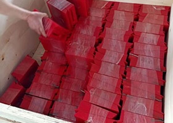 Πολυουρεθάνιο μεταγωγική ζώνη ξύρισμα κόκκινη λεπίδα ανθεκτικό στην πρόσκρουση μεταλλευτικό μέρος