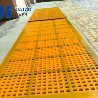 Κίτρινο μονωτικό 40mm πάχος PU Mat Screen για το σίτνισμα πέτρας με υλικό πολυουρεθάνου